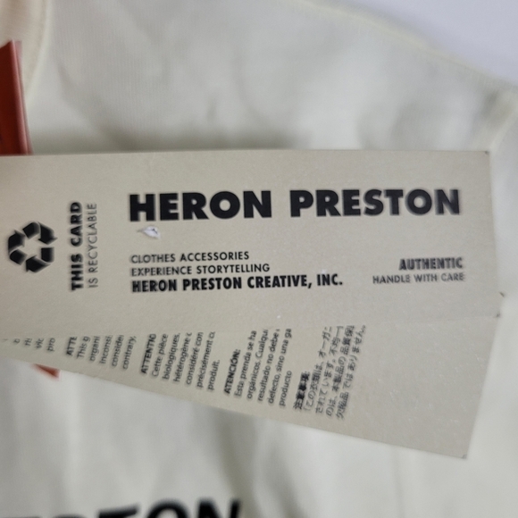 NWT Heron Preston HP Preston Racing Organic Cotton T-Shirt Off-White Size Small - Picture 14 of 14